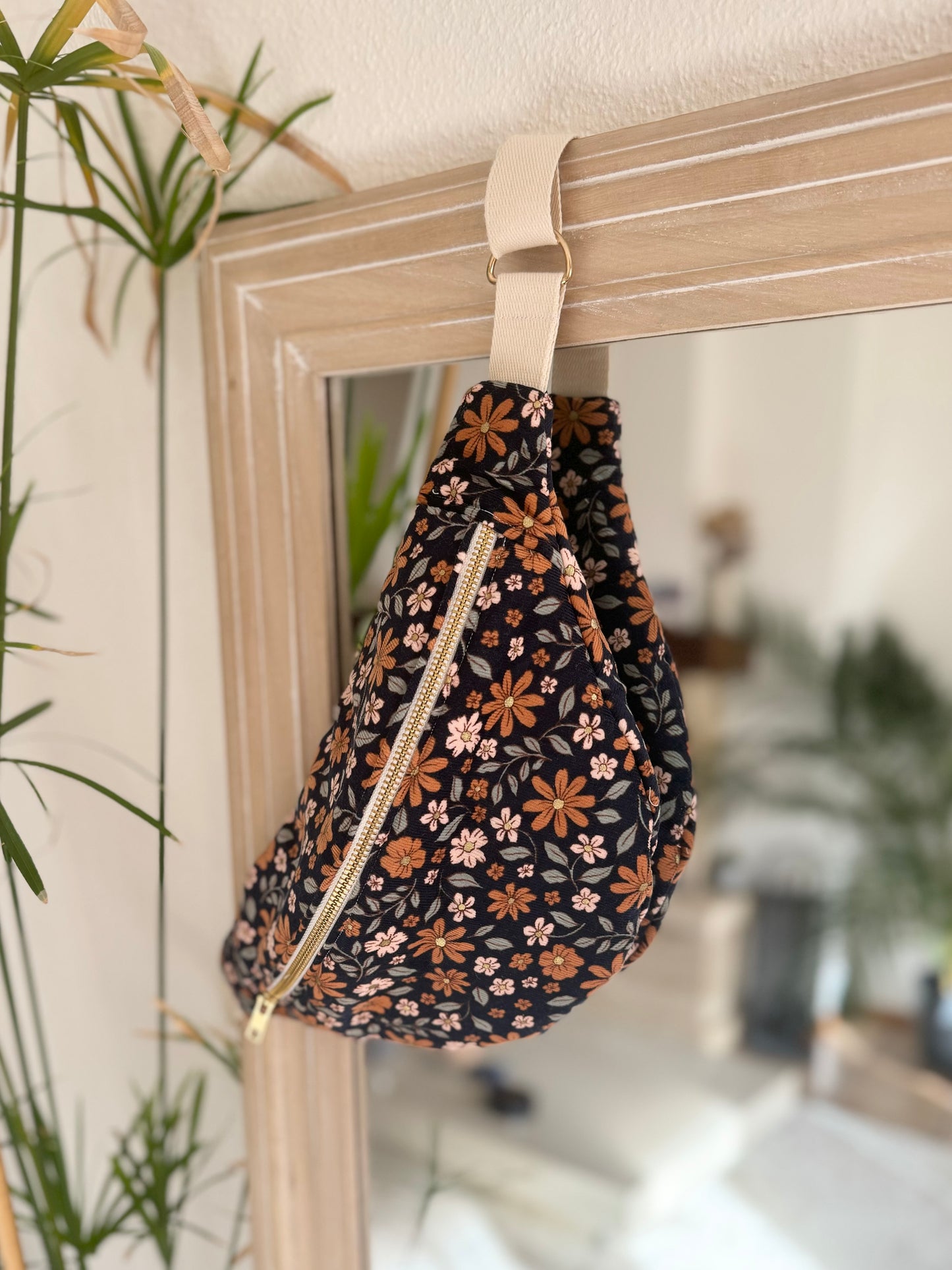 Flower corduroy fanny pack