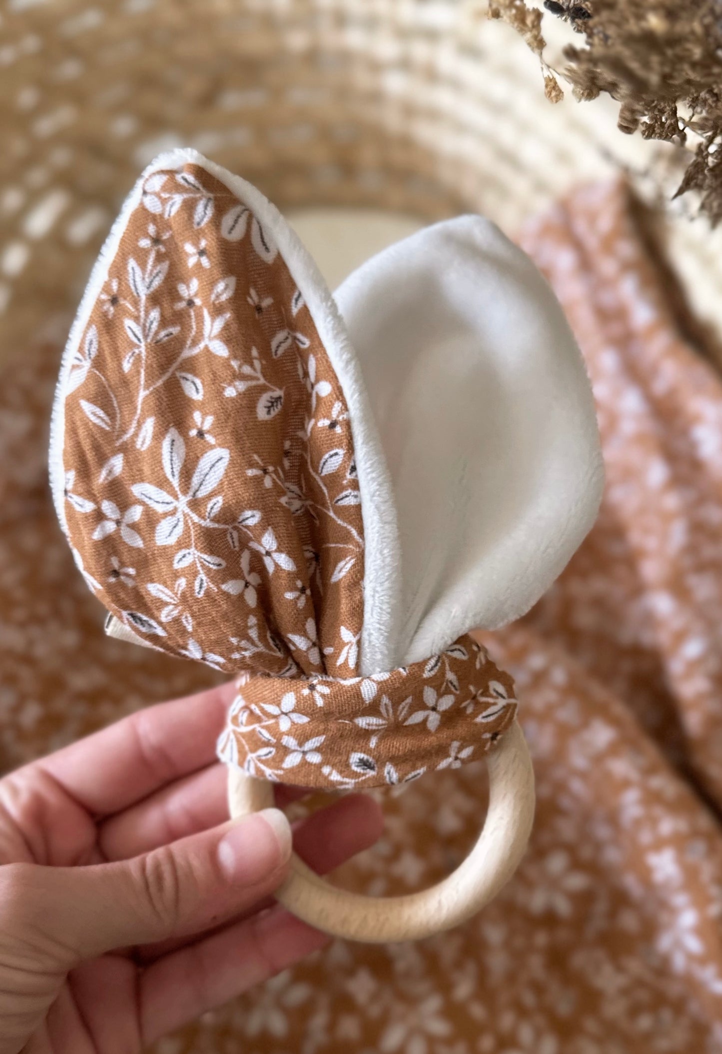 Camel floral bunny ears