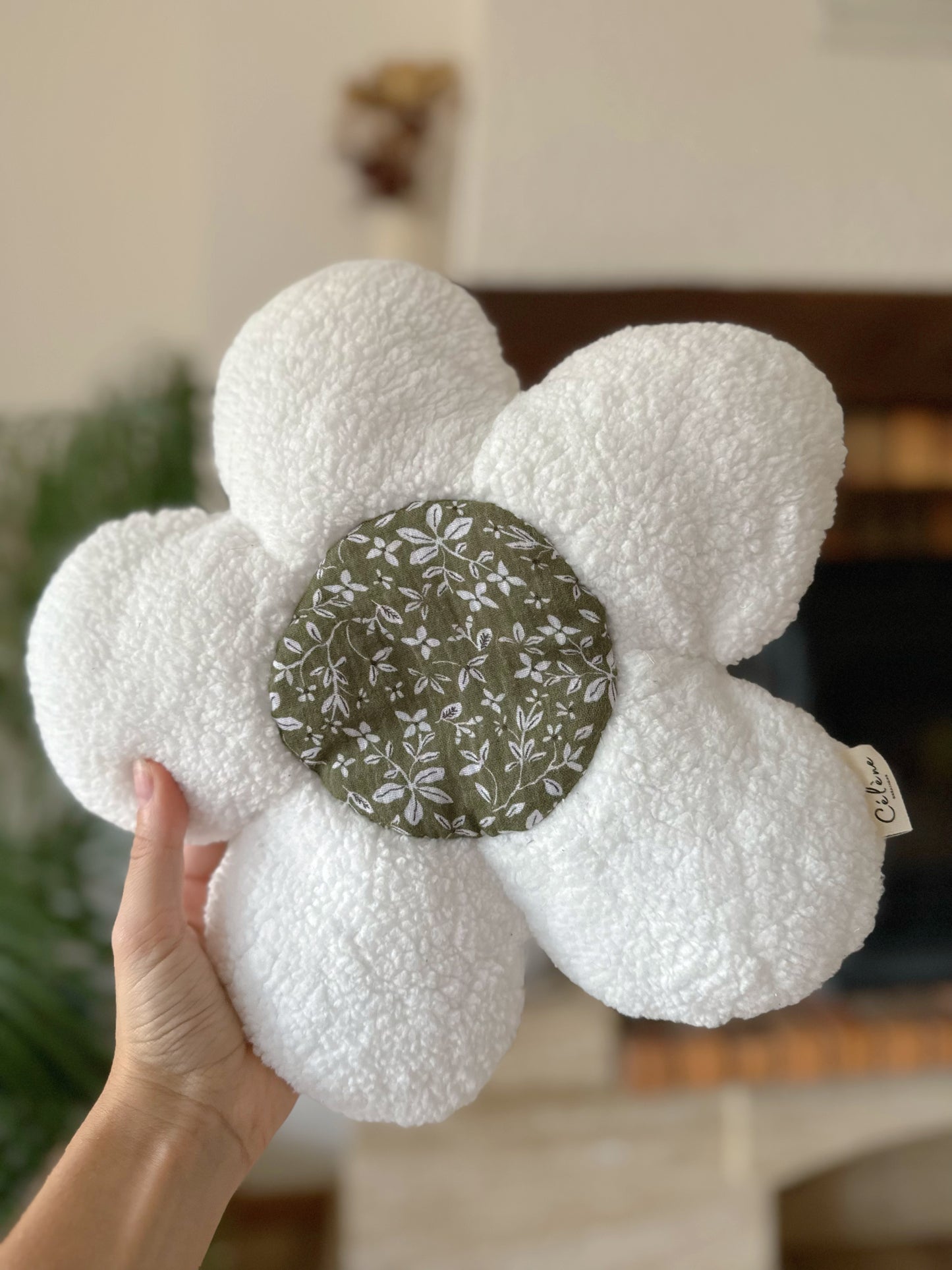 Khaki flower cushion