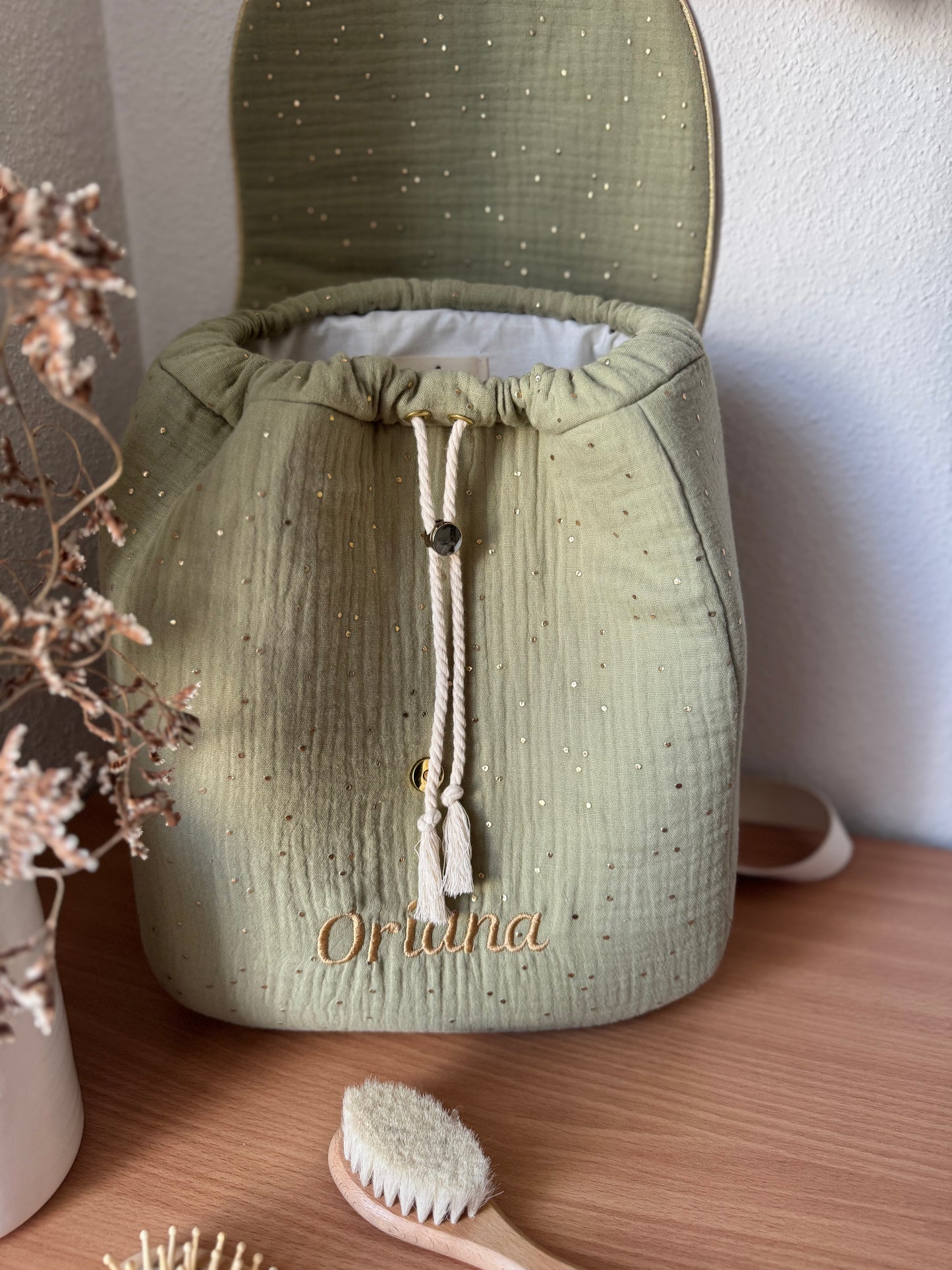 Sac à dos enfant à pois dorés