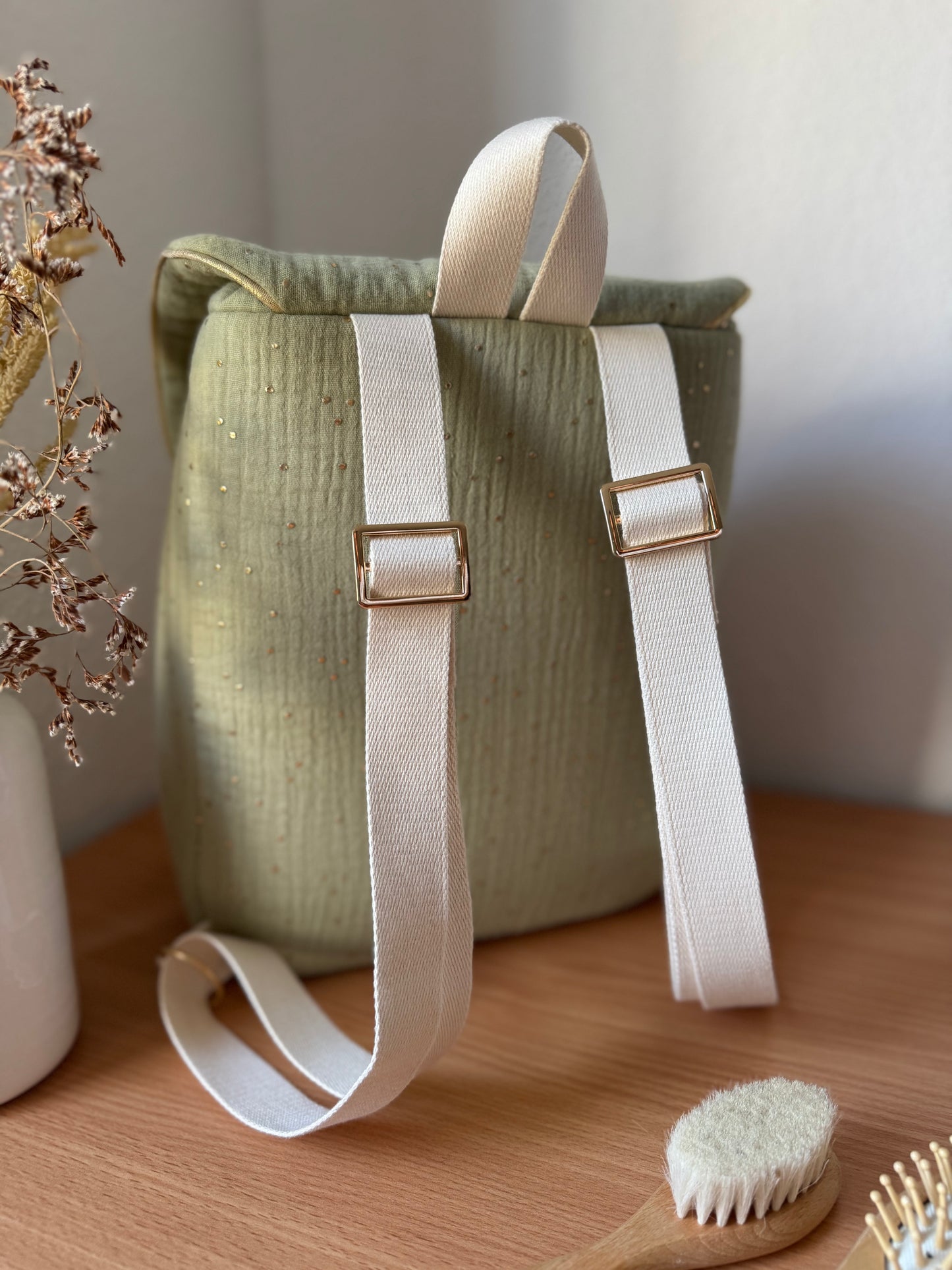 Sac à dos enfant à pois dorés