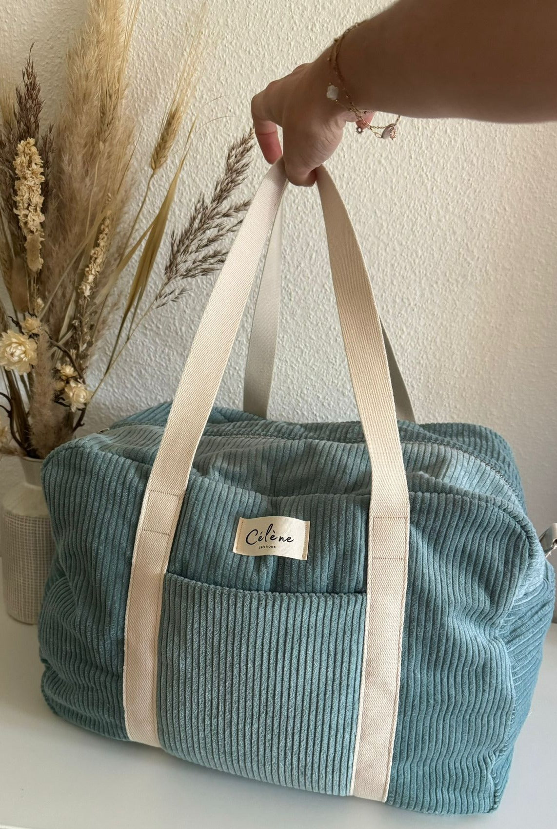 Navy corduroy diaper bag