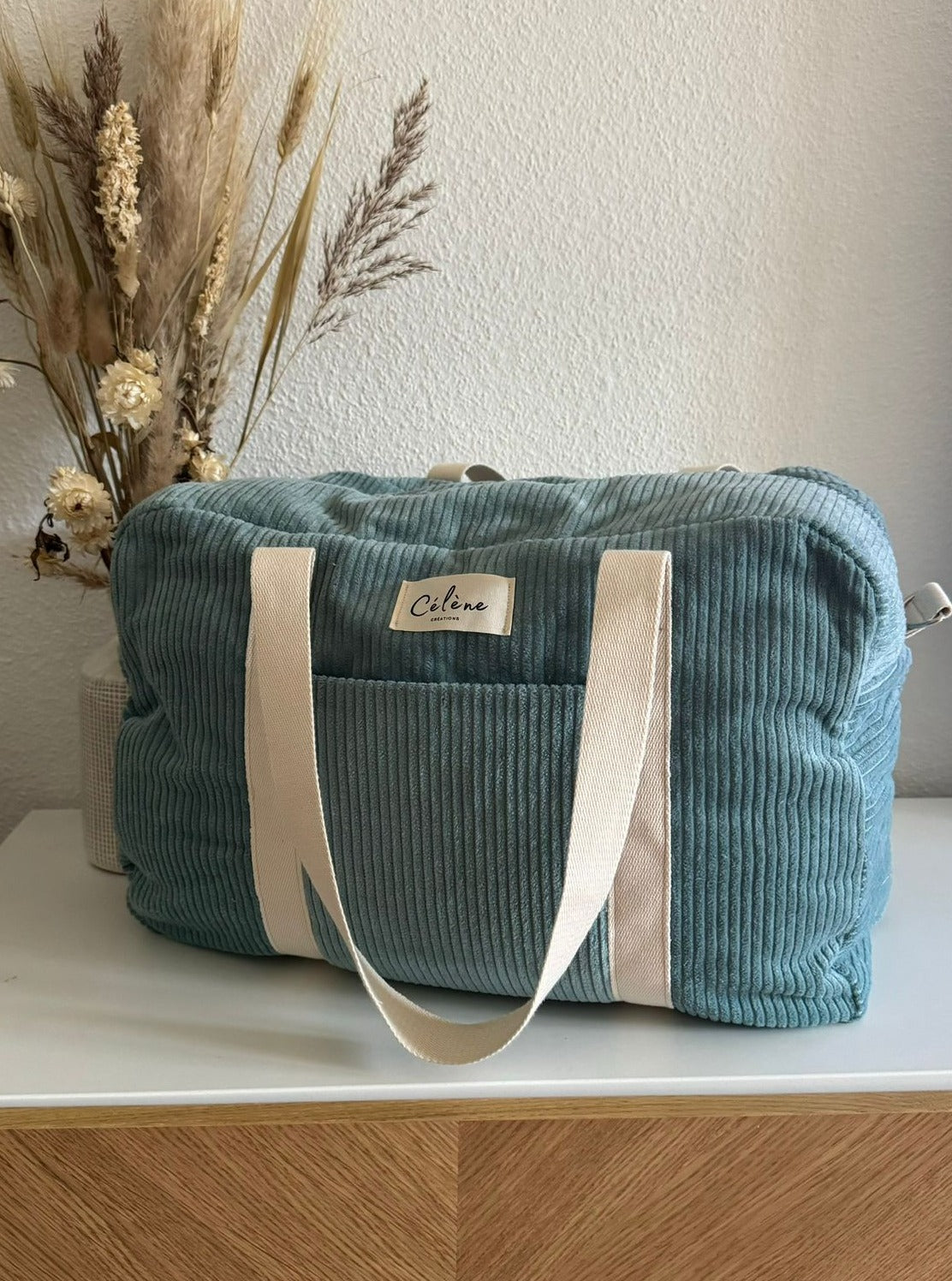 Navy corduroy diaper bag