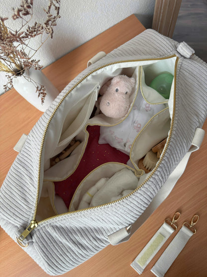 Sac à langer velours côtelé Beige