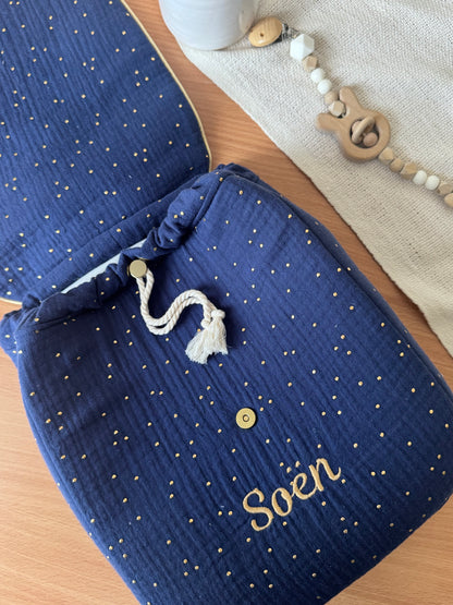 Sac à dos enfant Uni à pois dorés