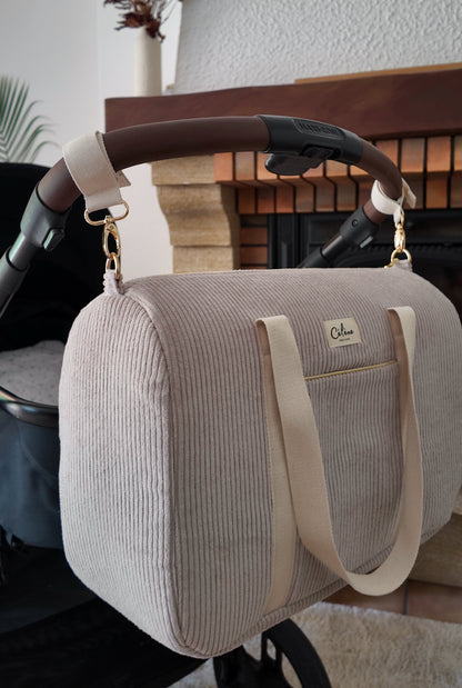 Sac à langer velours côtelé Beige