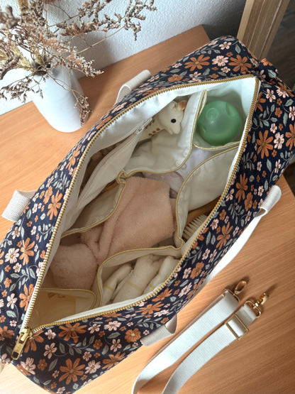 Navy corduroy diaper bag