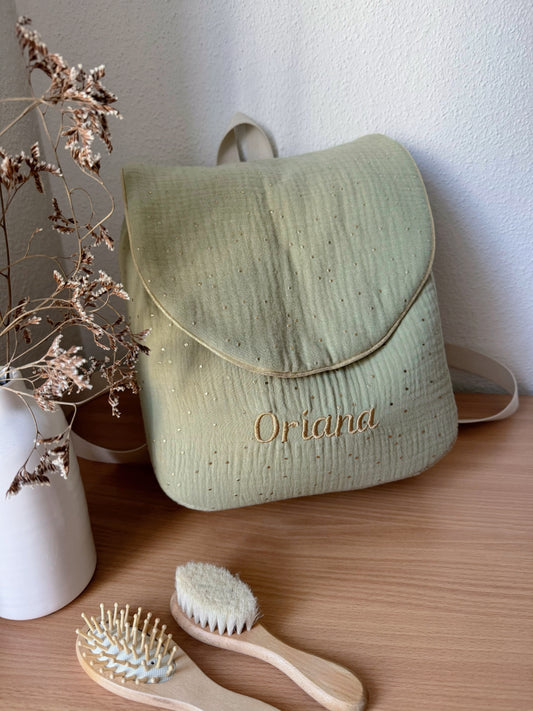 Sac à dos enfant à pois dorés