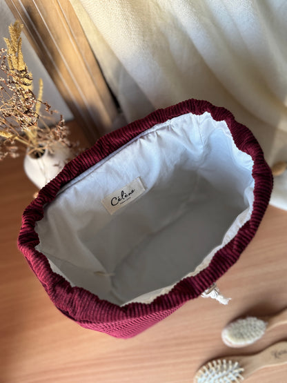 Navy corduroy backpack