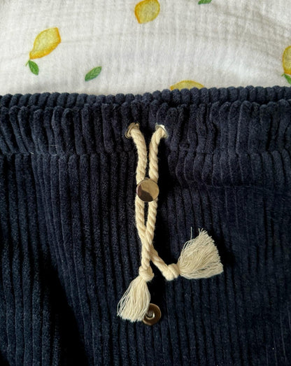 Navy corduroy backpack